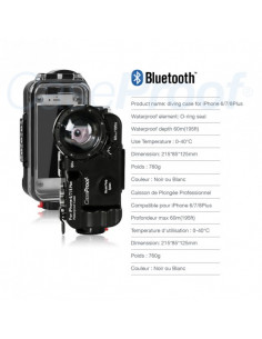 1 Funda de buceo compatible para iPhone 6/7/8-Plus resistente al agua Bluetooth 60 metros 2