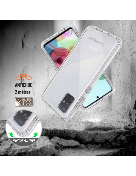 3 Samsung A 71 - Protección contra golpes de 360 grados - Serie Clear SHOCK