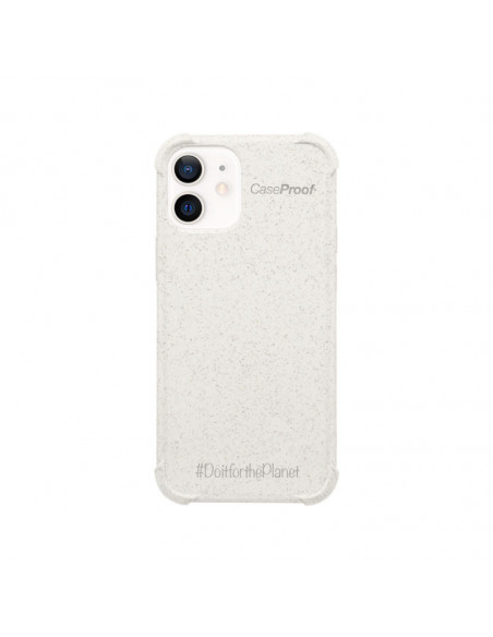 1 iPhone 12-12 Pro - Funda Biodegradable ANTICHOC Blanco Serie BIO