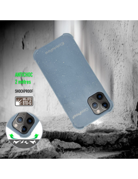 2 iPhone 11P - Funda Biodegradable Azul Serie BIO