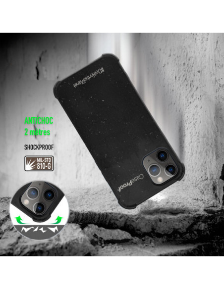 2 iPhone11P - Funda Biodegradable Negra Serie BIO