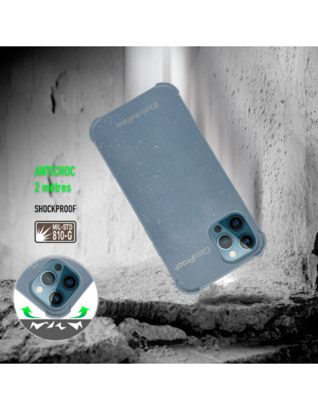 2 iPhone 12-12 Pro - Funda Biodegradable Azul Serie BIO