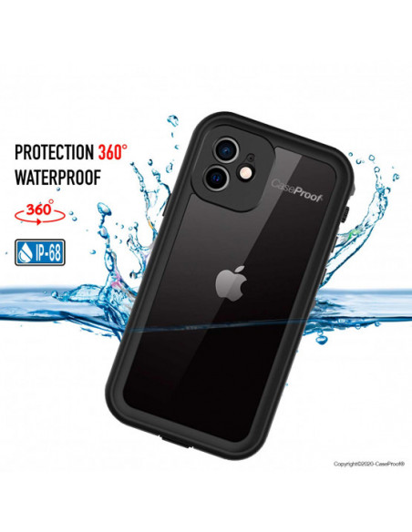 WIFORT - Funda impermeable para iPhone 12 Mini, protector de visualización  integrado, resistente al agua, protección contra caídas, resistente, a  prueba de golpes, de grado militar, 5.4 pulgadas, color negro :  : Electrónicos