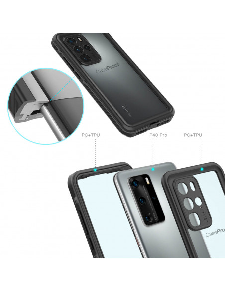 7 HUAWEI P40 Pro - Funda resistente al agua y a los golpes SERIE WATERPROOF