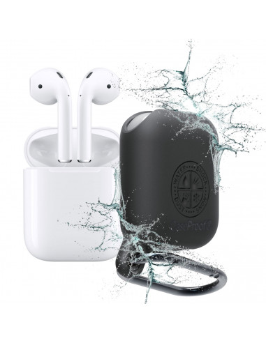 1 Estuche resistente al agua y a los golpes de los Airpods  Color: Negro