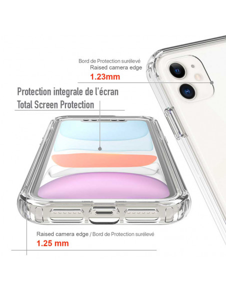 8 iPhone 11 - Protección contra golpes de 360 grado - Serie SHOCK transparente