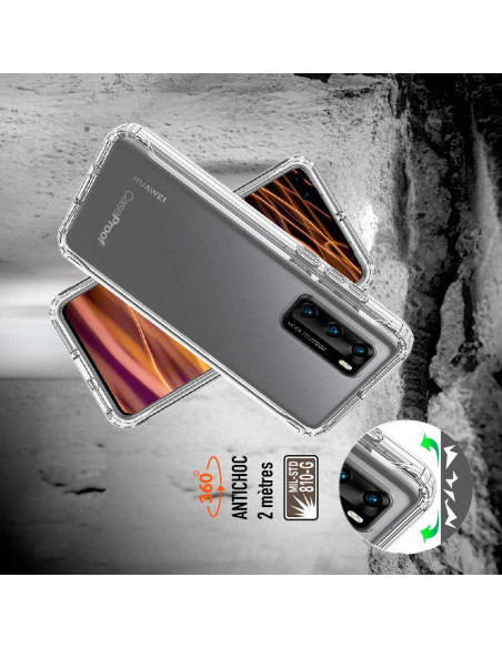 7 Huawei P40 - Protección contra golpes en 360 grado Anti-Shock - Serie Transparente