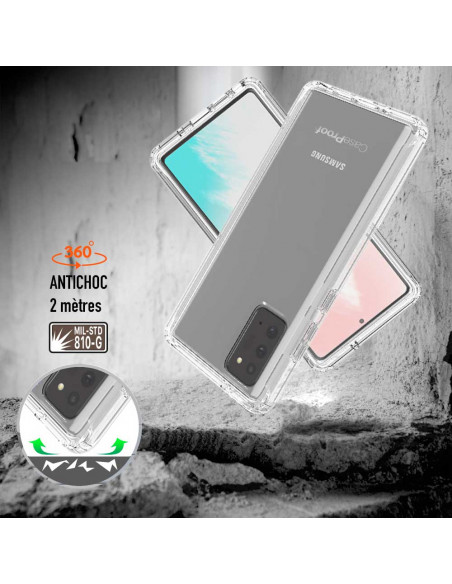 3 Samsung Note 20 - 360 grado Shockproof - Serie Clear SHOCK