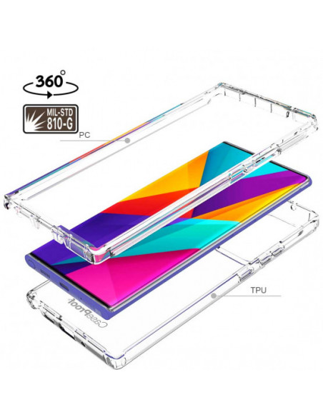 4 Samsung Note 20 Ultra - Protección contra golpes de 360 grados - Serie Clear SHOCK