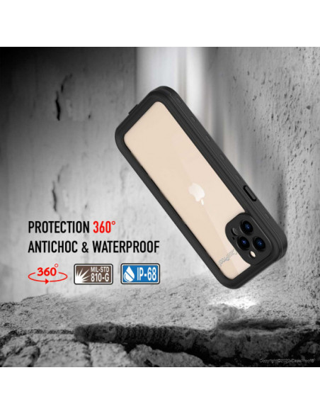 2 iPhone 12 Pro Max - Funda resistente al agua y a los golpes - Serie WATERPROOF