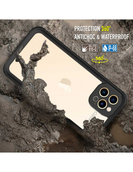 4 iPhone 12 Pro Max - Funda resistente al agua y a los golpes - Serie WATERPROOF