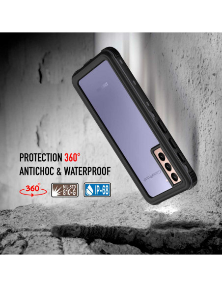 3 Samsung Galaxy S21 Plus 5G - Funda resistente al agua y a los golpes - Serie WATERPROOF